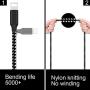 MeiShi MFi Certified iPhone Charger 4 Pack 6FT High Speed Nylon Braided USB Fast Charging&Data Syncs Cord Compatible iPhone Xs/Max/XR/X/8/8Plus/7/7Plus/6S/6S Plus/SE/iPad/iPod (Black+White).