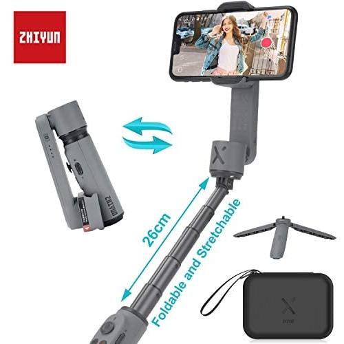 Zhiyun Smooth X, Portable Selfie Stick for iPhone 11 Pro Xs Max Xr, Foldable Gimbal Stabilizer for Smartphone Cell Phone, Vlogging Video Recording for YouTube TIK Tok SmoothX Kit Gray + Pouch+ Tripod