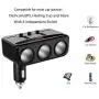 Car Charger with Dual USB, 3 Cigarette Lighter Sockets,Adapter with Voltmeter Monitor fit for 12V,24V Car,Compatible for iPhone,LG,HTC,Samsung,BlackBerry and More