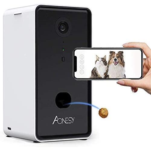 AONESY Dog Camera, WiFi Smart Pet Camera with Treat Dispenser for Dogs and Cats, Night Vision, 2-Way Audio, App Control(Android/iOS) Treat Tossing, Compatible with Alexa