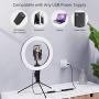 Meifigno 10" Ring Light with Tripod Stand, 10 Inch LED Desk Selfie Ring Light with Phone Holder, [Remote Control][3×10 Light Modes] for YouTube Video/Live Stream/Makeup for iPhone, Samsung, Pixel Etc