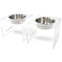 PetFusion Elevated Dog Bowls, Cat Bowls. [Attach, Detach, Add On, Mix Match Short 4" & Tall 8"]. Buy Singles or Pairs