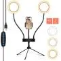 Selfie Ring Light with Tripod Stand & Cell Phone Holder 5" Double Desk Ring Light for Makeup/YouTube Video/Photography with 3 Modes and 5 Brightness Selfie Ring Light with Tripod Stand & Cell Phone Holder 5" Double Desk Ring Light for Makeup/YouTube Video/Photography with 3 Modes and 5 Brightness