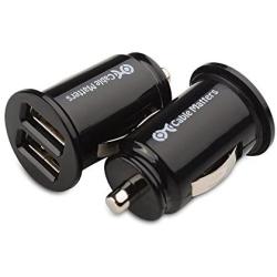 Cable Matters Updated Version 2-Pack 10W 2A Flush Mount Mini Dual USB Car Charger with Smart Charging Chipset for iPhone XR XS, Samsung Galaxy S10, Note 9, LG G7, V40, Google Pixel 3, and More