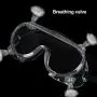 Safety Goggles, Curved Protective Safety Glasses with Adjustable Strap, Anti-Fog and Anti-Scratch Crystal Clear Eye Protection for Work and Outdoor Activities