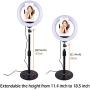 LED Foldable Selfie Ringlights Brightness Livestreaming Photography with Stand - BKispaki 8 Inch Dimmable Live Beauty Ring Light with Cell Phone Holder for Vlog/Makeup/TikTok