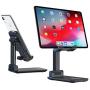 Cell Phone Stand, Adjustable Cell Phone Stand Fully Foldable Stand for Cell Phone Desktop Phone Holder, Compatible with iPhone 11 Pro Xs Max Xr X 8, iPad Mini Kindle, Tablet (Black)