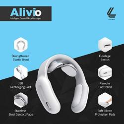 Alivio Neck Cervical Massager,Intelligent Portable Neck Massager by Logybird with Heat Cordless,3 Modes 15 Levels Smart Deep Tissue Trigger Point Massage Use at Home,Office,Outdoor,Car