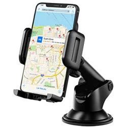 Mpow Dashboard Car Phone Mount, One-Touch Design Washable Strong Suction Cup Windshield Car Phone Holder Compatible with iPhone 11 Pro Max/XS Max/XR/X/8/7/6 Plus Etc