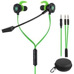 BlueFire 3.5 MM Wired Gaming Earphone Noise Cancelling Stereo Bass Gaming Headphone E-Sport Earphone with Adjustable Mic for PS4, Xbox One, Laptop, Cellphone, PC (Green)