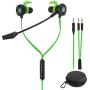 BlueFire 3.5 MM Wired Gaming Earphone Noise Cancelling Stereo Bass Gaming Headphone E-Sport Earphone with Adjustable Mic for PS4, Xbox One, Laptop, Cellphone, PC (Green)