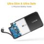 Luxtude PowerEasy Portable Charger for iPhone, Apple Certified Power Bank, 5000mAh Ultra Slim External Battery Pack Built in Lightning Cable, Fast Charging Portable Phone Charger for iPhone11/XS/X/8/6
