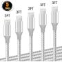 Ankoda Lightning Cable iPhone Charger, 5PACK 3FT/1M Nylon Braided iPhone Cable Cord for iPhone 11 Pro Max/XS/XR/X/8/7/6/5, iPad Pro/Air/Mini and More