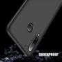 HikerClub Huawei P30 Lite Case with Screen Protector 3 in 1 Hard Plastic Ultra Thin Slim Fit 360 Degree Full Body Protective Shockproof Anti-Scratch Case for Huawei P30 Lite (Black)