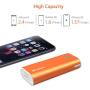 Jackery Portable Travel Charger Bar 6000mAh Power Outdoors Pocket-Sized Ultra Compact External Battery Power Bank Fast Charging Speed with Emergency Flashlight for iPhone, Samsung and Others - Orange