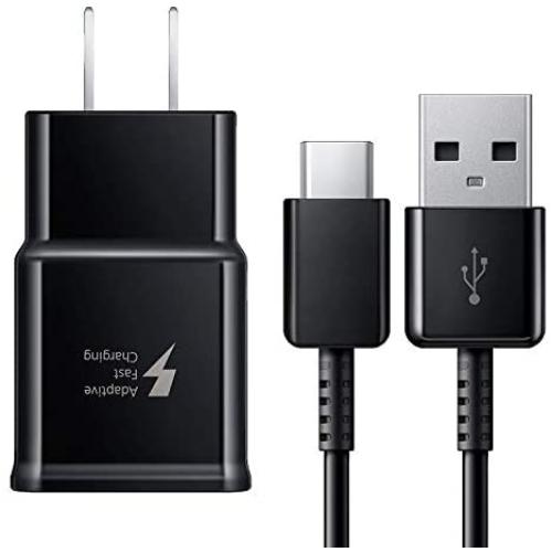 Adaptive Fast Charger for Galaxy S8, S8+, S9, S9+, S10+, Note 8, Note 9 USB-C 3.1 Type-C Cable Kit Fast Charging USB Wall Charger AC Home Power Adapter [1 Wall Charger + 4 FT Type-C Cable] (Black)