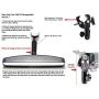 Clamptastick Universal Cell Phone Holder for Mounting On Rearview Mirror Compatible with Mobile iOS Devices, Android Smartphone GPS and More. Black Version 3
