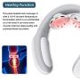 Neck Massager, Intelligent Portable Neck Massager with Heat, Cordless Smart Pulse Neck Massage, 3 Modes 15 Intensity Electric Neck Massage for Gift Women Men Home Office-White