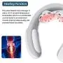 Neck Massager, Intelligent Portable Neck Massager with Heat, Cordless Smart Pulse Neck Massage, 3 Modes 15 Intensity Electric Neck Massage for Gift Women Men Home Office-White