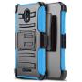 CasemartUSA Phone Case for [Alcatel TCL A1 (A501DL)], [Refined Series][Sky Blue] Shockproof Cover with Kickstand & Holster for Alcatel TCL A1 (Tracfone, Simple Mobile, Straight Talk, Total Wireless)