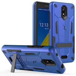 Phonelicious Radiant Core Cricket Icon Smartphone Case with kickstand Heavy Duty Rugged Slim Durable Hybrid Dual Layer Shockproof Phone Cover Compatible Cricket Icon (Blue)