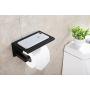 XVL Toilet Paper Holder with Mobile Phone Storage Shelf Bathroom Tissue Holder, Matte Black, SUS304 Stainless Steel G319C
