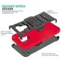 CasemartUSA Phone Case for [LG Premier Pro Plus (L455DL)], [Refined Series][Red] Cover with Kickstand & Holster for LG Premier Pro Plus (Tracfone, Simple Mobile, Straight Talk, Total Wireless)