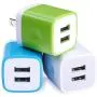 Wall Charger, Sicodo 3-Pack Dual Port USB Home Travel Wall Charger Plug Compatible with iPhone X,8,7 Plus,6 Plus, 6s Plus, Tablet, Samsung Galaxy S10,S10+,S9,S8, S7, S6 Edge, HTC, LG, Sony, and More