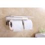 XVL Dual Toilet Paper Holder with Mobile Phone Storage Shelf and Spring Roller, Brushed, G327B