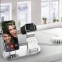 OLEBR 3 in 1 Charging Stand Compatible with iWatch Series 5/4/3/2/1, AirPods and iPhone 11/Xs/X Max/XR/X/8/8Plus/7/7 Plus /6S /6S Plus(Original Charger & Cables Required) Silver