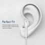 Axirtni 3.5mm in-Ear Wired Earbuds/Earphones/Headphones with Remote & Micphone Compatible with iPhone Apple 6s plus/6/5s/5c/Pad/S10 Android All 3.5 mm Audio Devices (2 Pack) - White