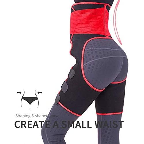 Kaqulec [New 2020 Plus Elastic Band High Waist Trainer Thigh,3-in-1 Trimmer Fitness Weight Butt Lifter Slimming Support Belt Hip Enhancer Shapewear Thigh Trimmers for Women