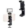 Cell Phone Tripod Mount Adapter Smartphone Tripod Holder Clip Clamp with LED Light & Microphone Shoe Mount and Bubble Level for iPhone/Samsung Galaxy/Moto/Huawei/MI Used on Tripod Monopod and More