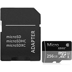 256GB Micro SD Memory Card High Speed Class 10 Micro SD SDXC Card with SD Adapter