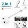 Headphone Adapter for iPhone 3.5mm Car Charger Dongle 2 in 1 Cable Car Charger Aux Cord for iPhone 11 Pro/Xs Max/XR/8/Plus/7/7Plus Audio Splitter Accessory Connector Earphone Support All iOS