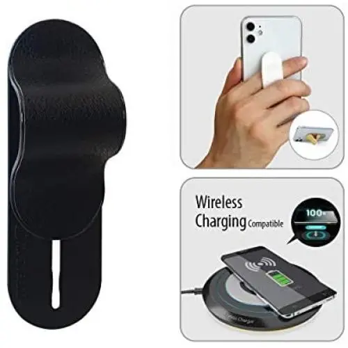 MOMOSTICK_MULTI BAND: Phone Grip/Stand/Holder | Phone Accessories | Phone Handle | Phone Strap | Finger Grip for All Smartphones, PU Leather - Black MOMOSTICK_MULTI BAND: Phone Grip/Stand/Holder | Phone Accessories | Phone Handle | Phone Strap | Finger Grip for All Smartphones, PU Leather - Black