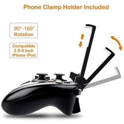 Wireless Gamepad Controller, Megadream iOS MFi Gaming Joystick with Clamp Holder for iPhone Xs, XR X, 8 Plus, 8, 7 Plus, 7 6S 6 5S 5, iPad, iPad Pro Air Mini, Apple TV - Direct Play