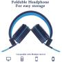 Elecder i37 Kids Headphones Children Girls Boys Teens Adults Foldable Adjustable On Ear Headsets 3.5mm Jack Compatible iPad Cellphones Computer MP3/4 Kindle Airplane School Tablet Blue/Light Blue