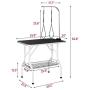 YAHEETECH Portable Small Pet Dog Grooming Table Adjustable Height - 32/36/45-inch Drying Table for Home w/Arm/Noose for Small Dogs Cats Non-Slip Maximum Capacity Up to 220lbs Black