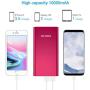 POWERADD Pilot 2GS 10000mAh Power Bank Portable Charger Dual USB Ports + Micro Input High-Speed Charging External Battery Compatible for iPhone Xs, XR,X, 8, 7 Plus, iPad, Samsung Galaxy - Red