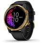 Garmin Venu, GPS Smartwatch with Bright Touchscreen Display, Features Music, Body Energy Monitoring, Animated Workouts, Pulse Ox Sensor and More, Gold with Black Band