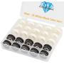 Simthread 25pcs 15White + 10Black Prewound Bobbin Thread Size L (SA155) 60WT for Brother Husqvarna Pfaff Embroidery Thread Sewing Thread Machine with Clear Storage Plastic Case DIY Simthread 25pcs 15White + 10Black Prewound Bobbin Thread Size L (SA155) 60WT for Brother Husqvarna Pfaff Embroidery Thread Sewing Thread Machine with Clear Storage Plastic Case DIY