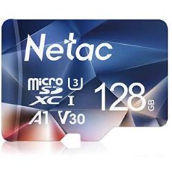 Netac 128GB Micro SD Card, microSDXC UHS-I Memory Card - 100MB/s, 667X, U3, Class10, Full HD Video V30, A1, FAT32, High Speed Flash TF Card P500 for Smartphone/Bluetooth Speaker/Tablet/PC/Camera