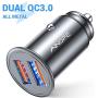 AINOPE USB Car Charger, [Dual QC3.0 Port] 36W/6A [All Metal] Fast Car Charger Mini Cigarette Lighter USB Charger Quick Charge Compatible with iPhone 11/11 pro/XR/X/XS, Note 9/Galaxy S10/S9/S8-SILVER