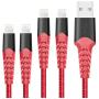 HARIBOL iPhone Charging Cable, 4Pack 3FT 6FT iPhone Charger Lightning Cable Nylon Braided Cable for iPhone 11,11 Pro,11 Pro Max, Xs, Max,XR, X,8 Plus,8,7 Plus,7,6 Plus,6,6S Plus,6s,iPad and More(Red)