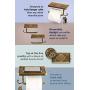 Neater Nest Reversible Bathroom Toilet Paper Holder with Phone Shelf and Hook, Vintage Decor Style (Bronze)