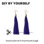 Tassel Earrings for Women Fashion - 15 Pack Colorful Drop Hook Fringe Earrings Set Tiered Thread Long Layered Ball Dangle Hoop Tassle Earrings Jewelry for Valentine Birthday Party Gift