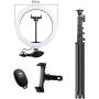 UFula 10.2" Selfie Ring Light with Tripod Stand & Phone/Pad Holder for Live Sream/Makeup Mini LED Camera Ringlight for YouTube Video/Photography Compatible with iPhone 11 Xs Max XR iPad Android