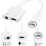 3.5mm Headphone Jack Adapter Charger for iPhone 8/8 Plus/ 7/7 Plus/X/10/XS/XS Max/XR Earphone Charging and Listening Music 3.5mm Aux Audio and Charging Adapter Adapter