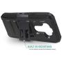 CasemartUSA Phone Case for [LG Aristo 5], [Refined Series][Black] Shockproof Protective Cover with Built-in Kickstand & Swivel Belt Clip Holster for LG Aristo 5 (T-Mobile, Metro, Sprint)
